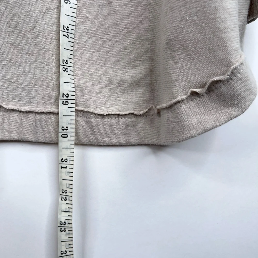 Free People Beach Cream Beige Oversized Blouse Boho Top Button Front Hemp New - Picture 12 of 12